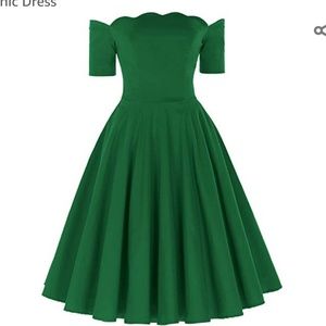 Belle style green swing  dress